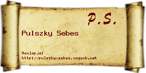 Pulszky Sebes névjegykártya